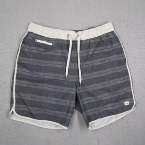 Vuori Banks Shorts Mens Large Charcoal Grey Stripe Athletic V330